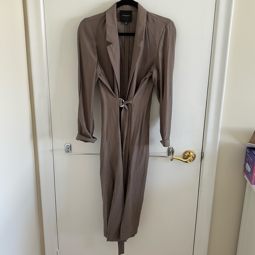 Dynamite overcoat in army green khaki S